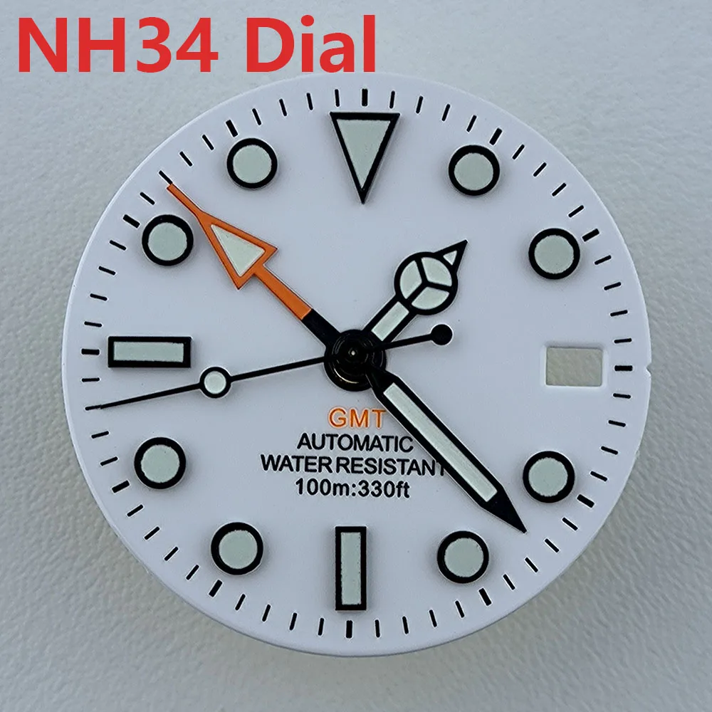 

28.5mm Watch Dial N H34 Dial Watch dial Custom logo No logo dial Green Luminous dial fit N H34 movement watch accessories
