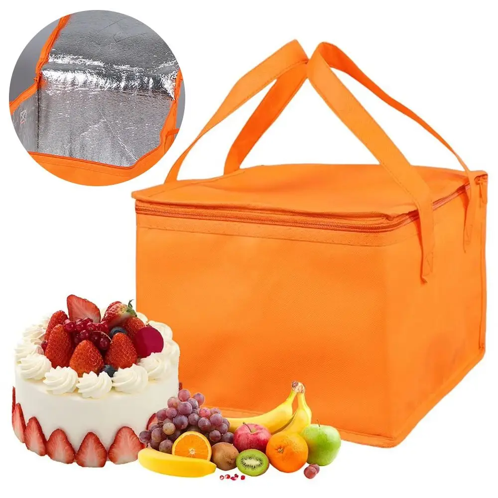 New Portable Insulated Thermal Cooler Bag Zip Tin Foil Drink Storage Solid Color Lunch Bag Outdoor Camping Picnic