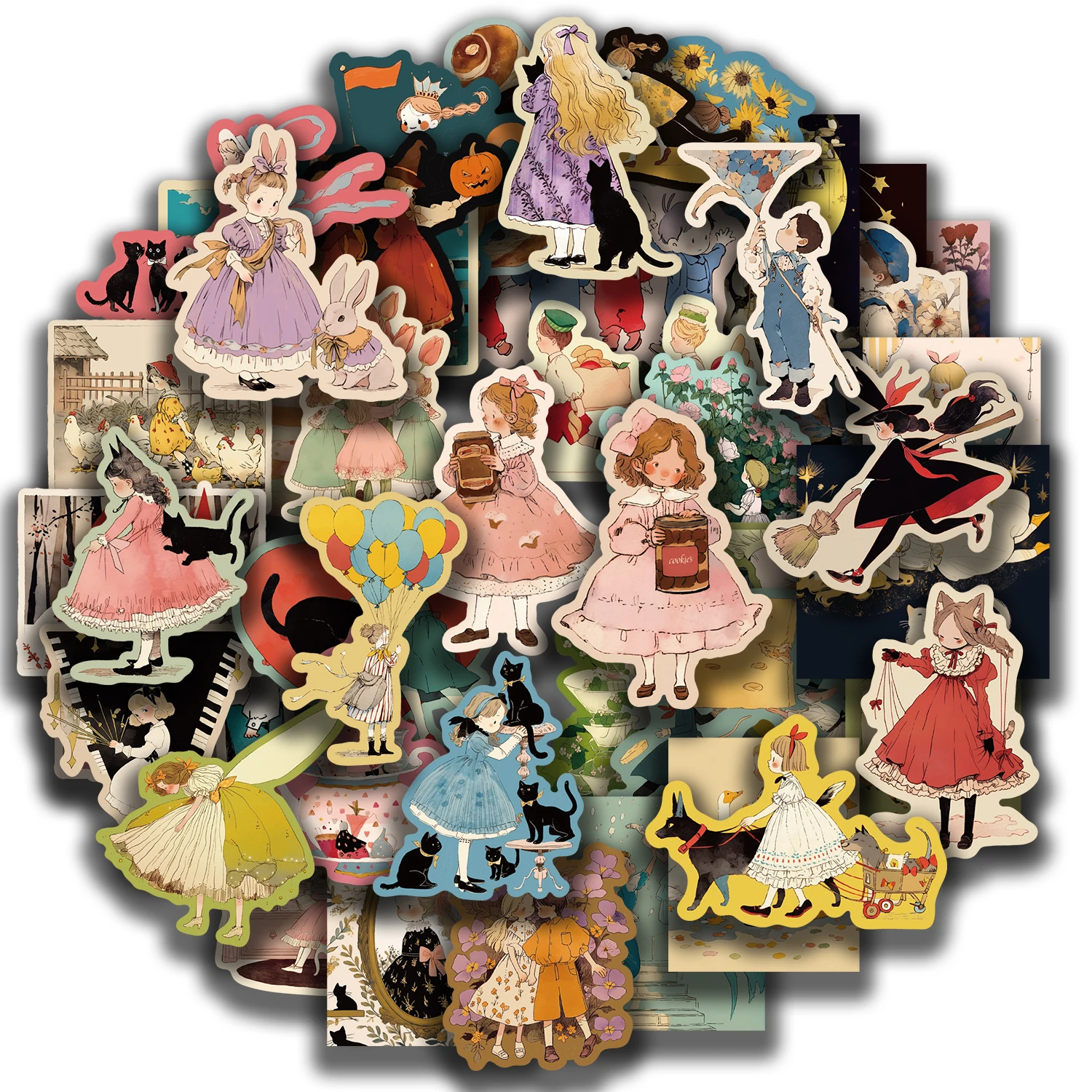 50PCS Fairy Tales Stickers Cute Cartoon Stickers for Water Bottles Laptop Scrapbooking phone Mirrors Notebooks Cars Bumpers