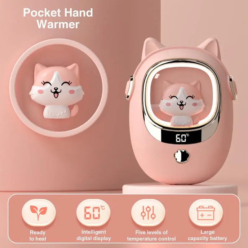 Electric Hand Warmer 2 in 1 USB Rechargeable Pocket Hand Heater 3000mAh Mobile Power Bank Winter Quick Heating Handwarmers