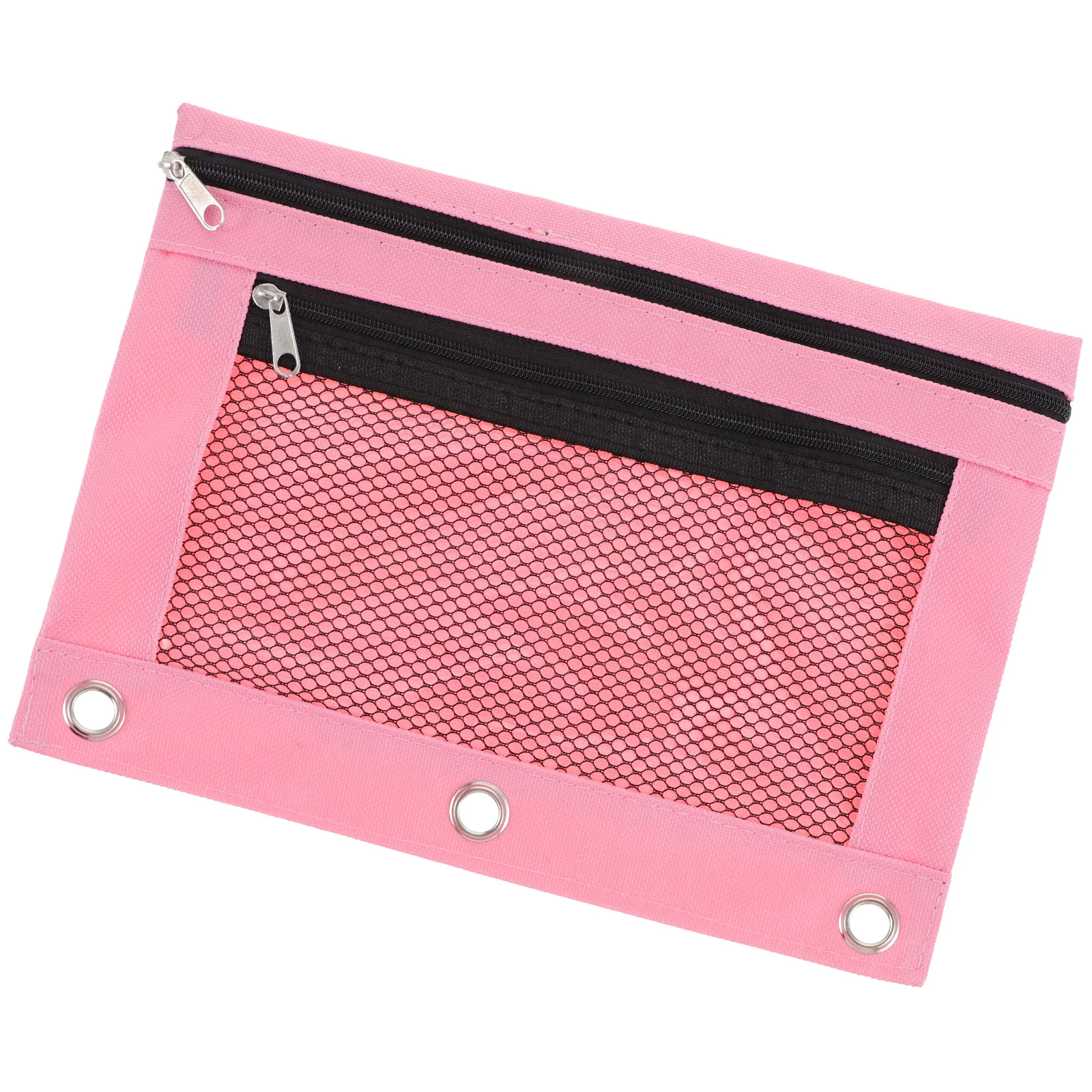 

Binder Pencil Pouch Oxford Cloth Zipper Mesh Pen Holder File Bag Lightweight Storage For Cards Documents Office Stationery