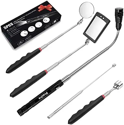 

Preciva 5PC Magnetic Pickup Tool Kit with LED Light & Mirror – Ideal Valentine’s Gift for Men