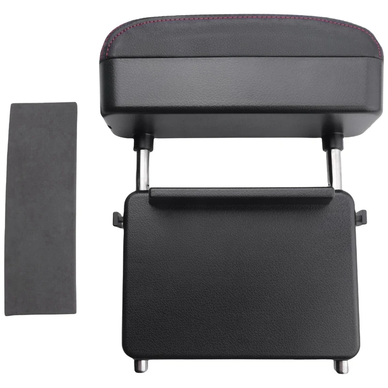 Car Seat Refit Armrest Box Storage Box Seat Gap Storage Box Center Control Armrest Box Elbow Bracket, Black + Red Line