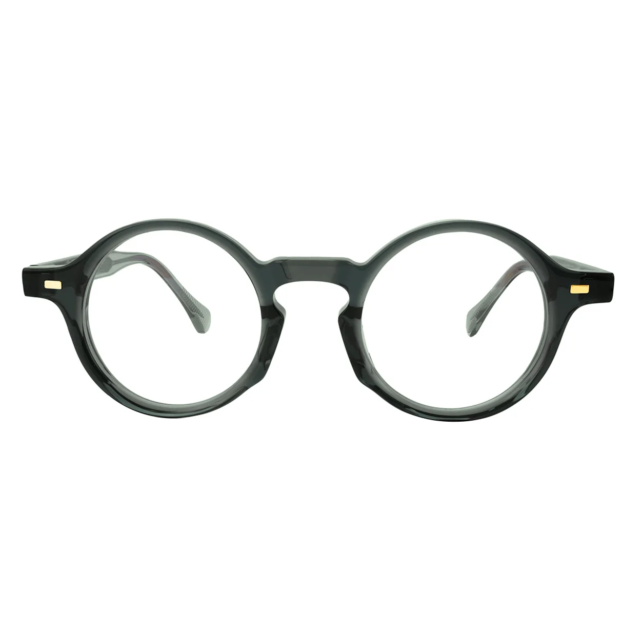 VZONE Eyeglass Frames Retro Acetate Round Transparent Thick Prescription Ready for Men Women Trendy Look