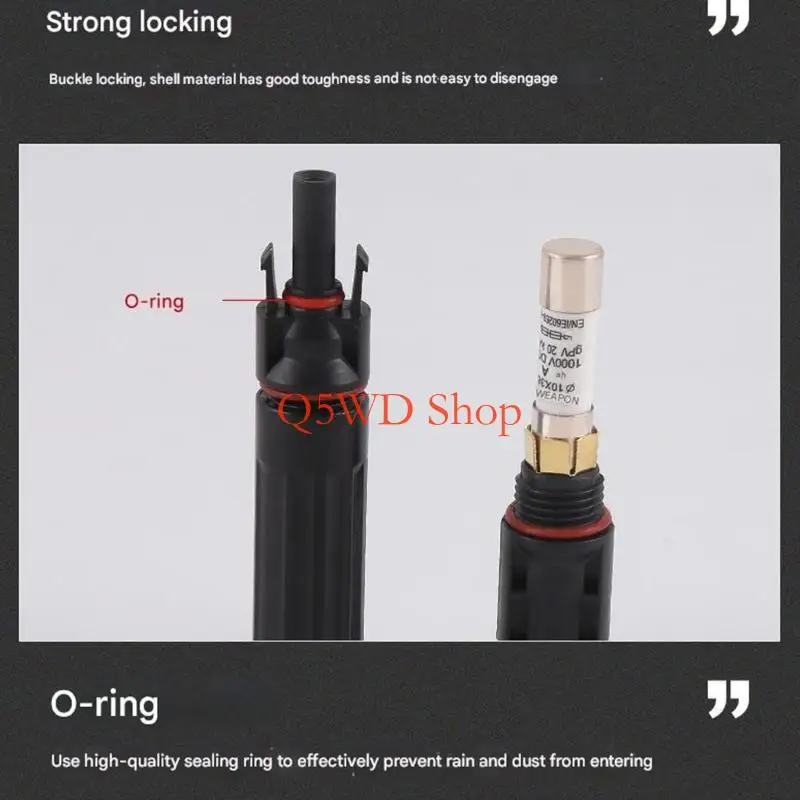 Q5WD Temperature Resistant Solar Fuses Connector Weatherproof Design Easy Tool Easy Fixing for Photovoltaic Arrays Seal