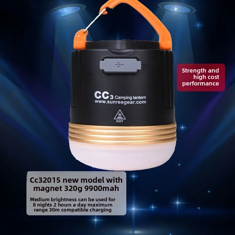 CC3/CC5 rechargeable camping light, super bright tent light