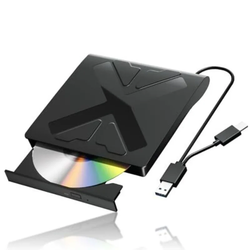 

Slim External DVD Drive USB 3.0 Type C CD Burner Portable DVD CD ROM Reader Writer for Laptop PC Windows 10/8/7 MacBook Linux OS