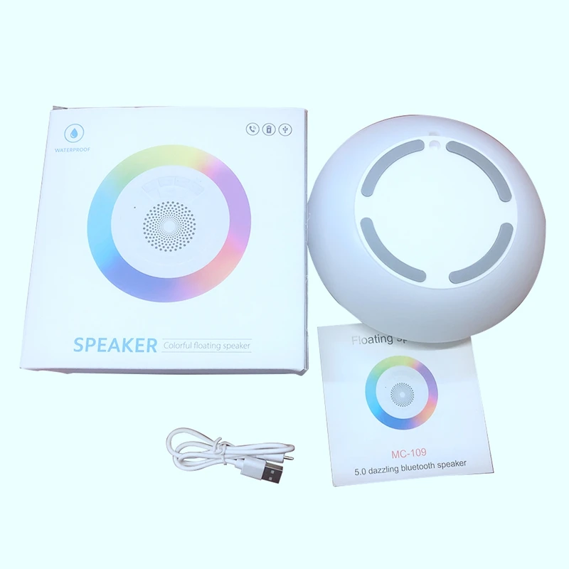 Waterproof Shower Speaker Bluetooth Bathroom FM Radio RGB 5W TWS Bluetooth Speakers Box With Microphone On Water