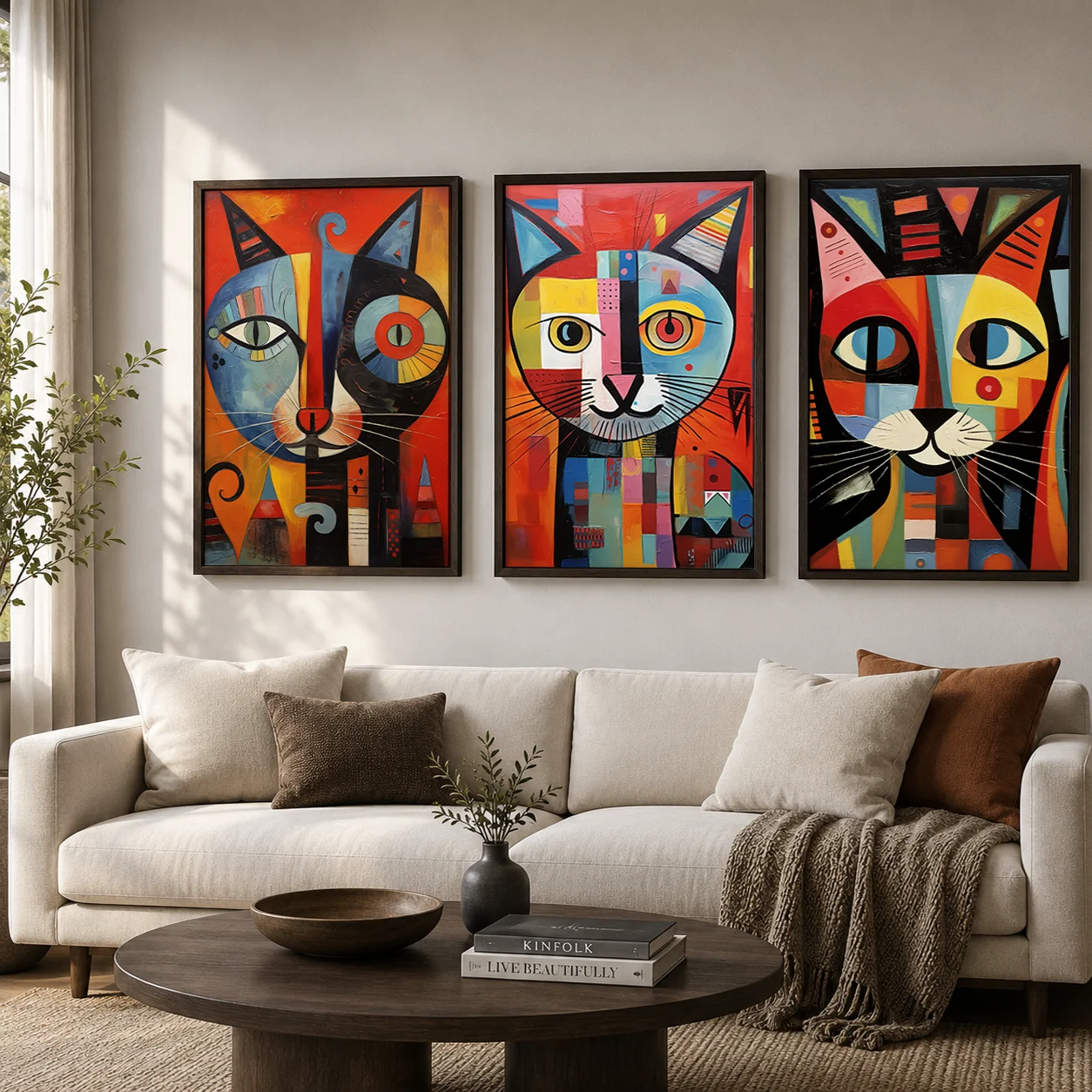 Abstract Wall Art Picasso Style Vintage Canvas Painting Western Poster Prints for Living Room Wall Decor