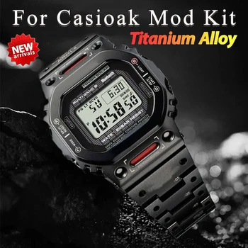 Titanium Modification Kit DW-5600 Metal Strap Case Bezel Set for GW-M5610 GW-5000 Stainless Metal Steel Case for Casioak GLS5600