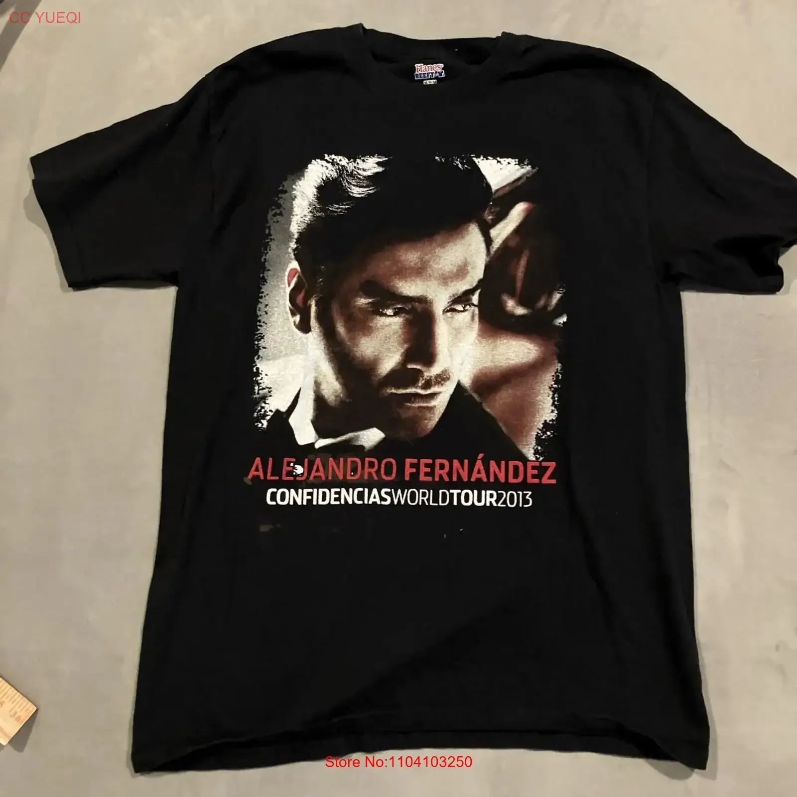 Camiseta WOW Alejandro Fernandez Confidencias World Tour 2013 para hombre, talla mediana, estilo vintage, lavado, gráfico, moda urbana, elegante