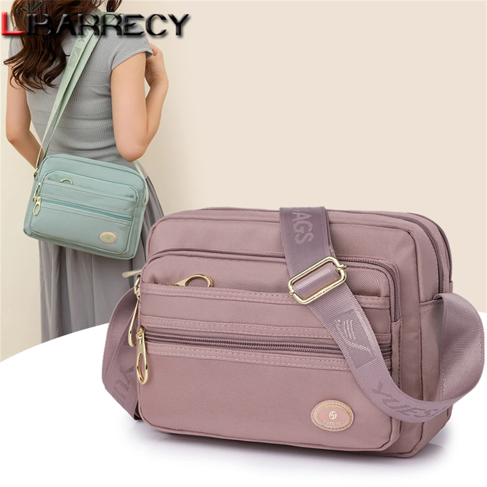 Solid Color New Fashion Ladies Shoulder Bag Quality Nylon Trumpet Women Crossbody Bags 2023 New Women\'s Mobile Phone Bag Wallet