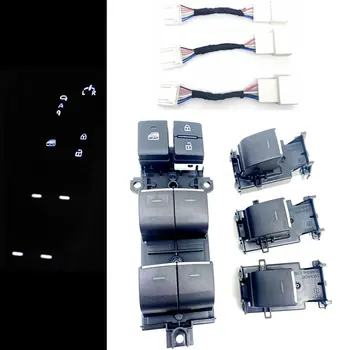 Wit Verlichte Led Power Enkele Raam Schakelaar Voor Toyota Yaris Cross Sienna Rav4 Chr Corolla 2023-2024 Backlight upgrade 1-4 Stuks