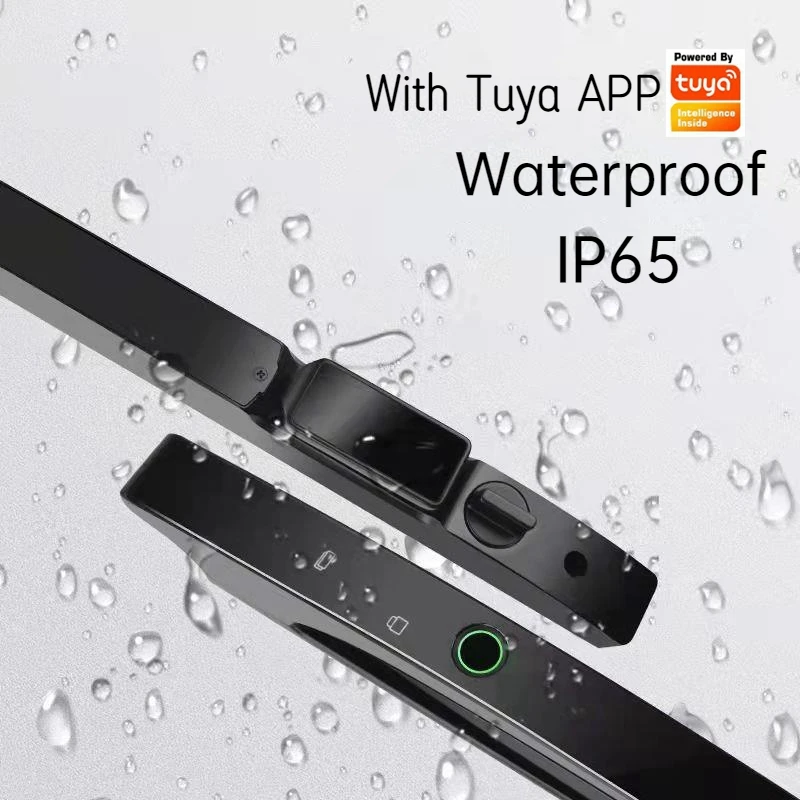 TUYA Waterproof Smart Lock Outdoor Fingerprint Password IC Card Unlock Digital Glass Sliding Door Lock Automatic