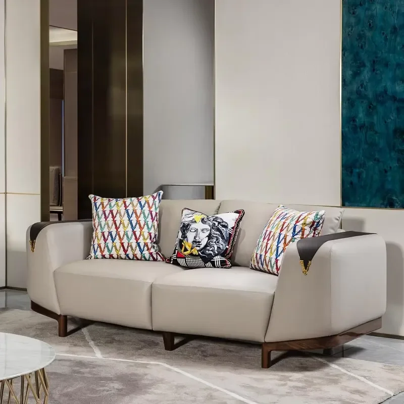 Living Room Fabric Sectional Sofa Modern High-end Cream Small Apartment Basement Sofa