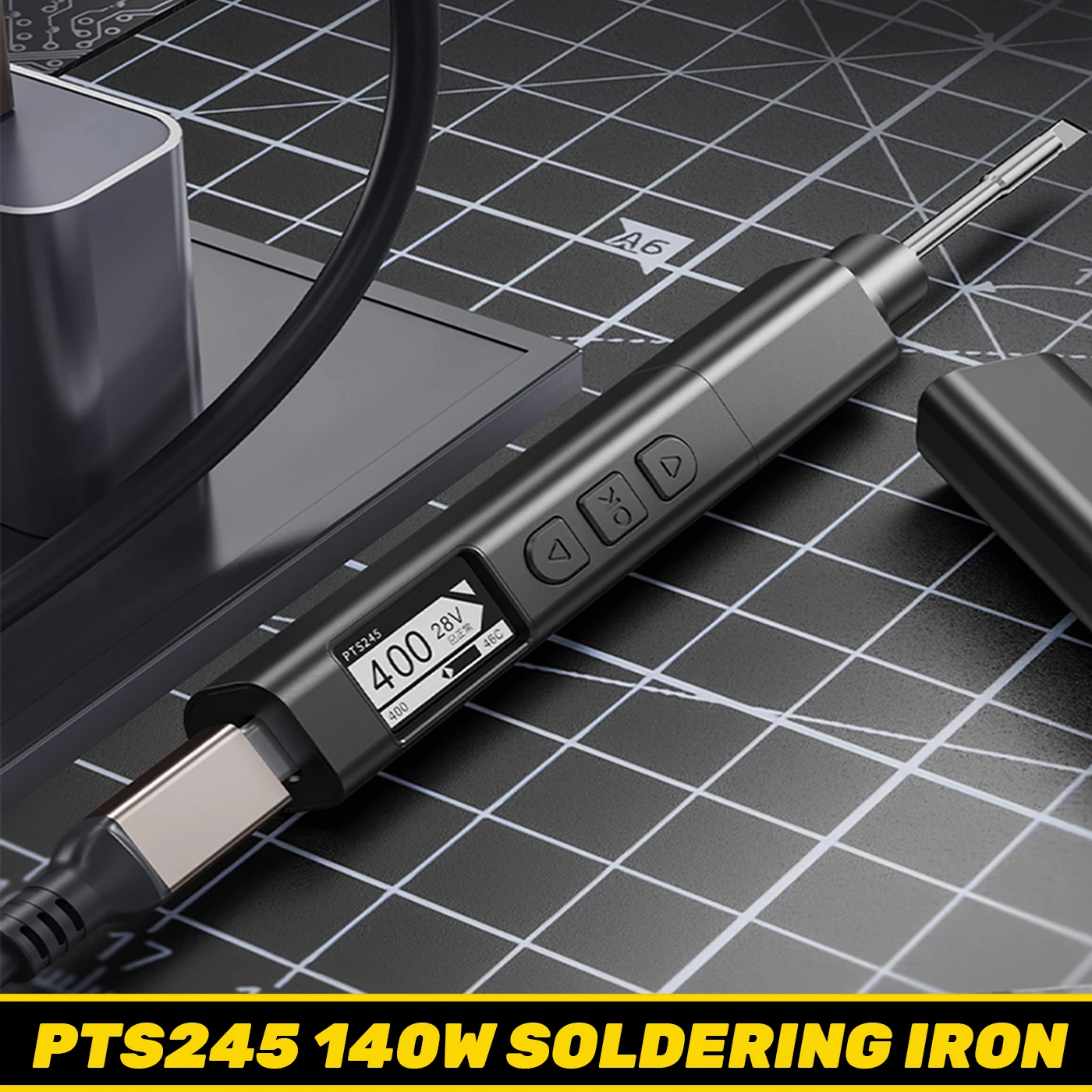 PTS245 Smart Electric Soldering Iron 140W Mini Portable Fast Heating Soldering Station Universal C245 Soldering Iron Tip