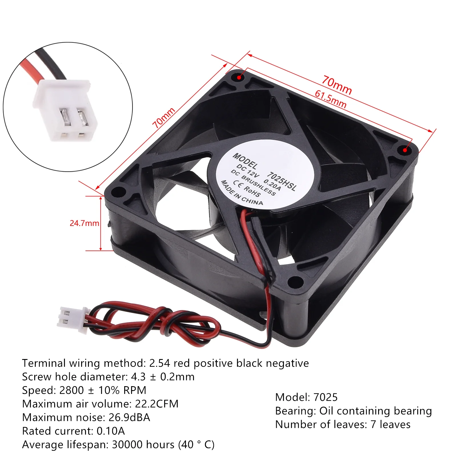 Geräuscharmer DC12V bürstenloser Ölgekühlter Lüfter, für Stromversorgung, Spielzeuggehäuse, verschiedene Größen verfügbar 2 3 4 5 6 7 8 9CM, geräuscharm – Detail 15
