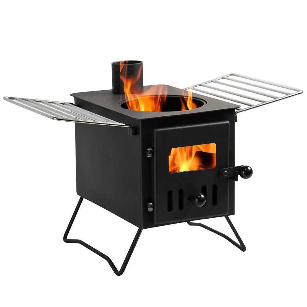 

Camping Wood Burning Stove Backpacking Tent Stove For Hike Travel Outdoor Cookware