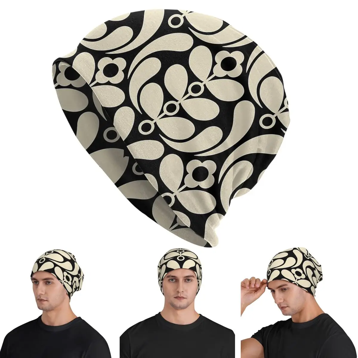 Orla Kiely Bubble Flowers Scandinavian Unisex Adult Beanies Caps Knitting Bonnet Hat Hip Hop Autumn Winter Outdoor Skullies Hats