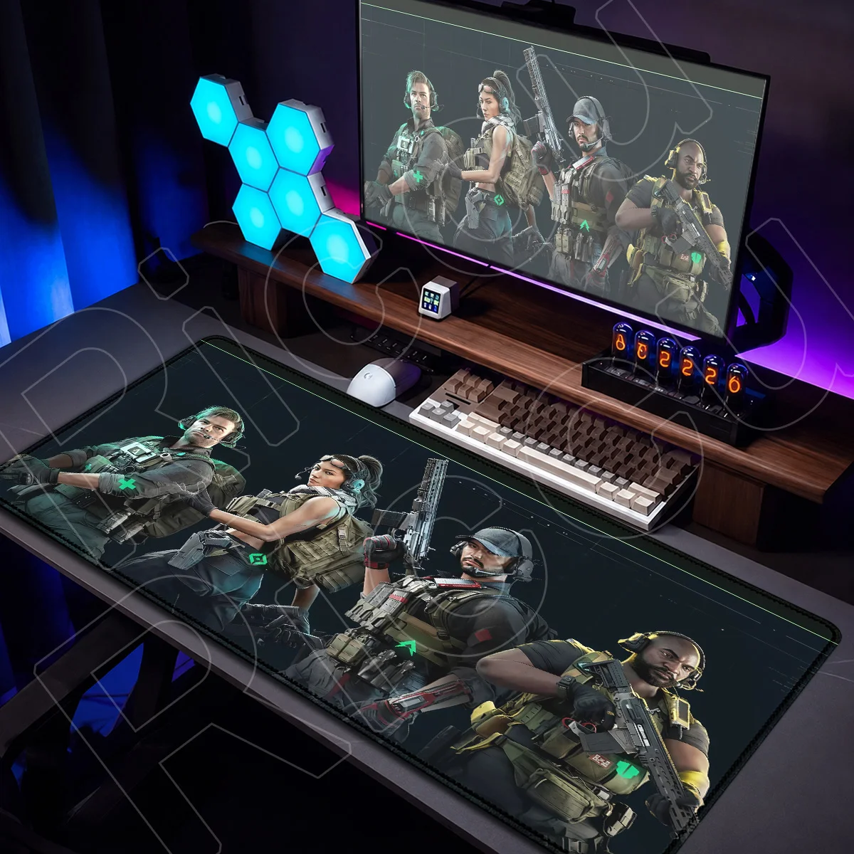 Großer Laptop-Tisch, Tastaturmatte, Neue D-Delta Force Gaming-Mausmatte, XXL Computer-Gummizubehör, Kantenschutz, Büroschrank-Teppich – Detail 3