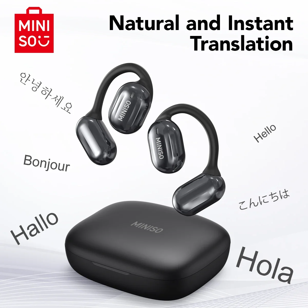 Translator Earphone MINISO MS162 Face-to-Face Translation Bluetooth Earphones Wireless Headphones Office Travel,ASMR Headset APP