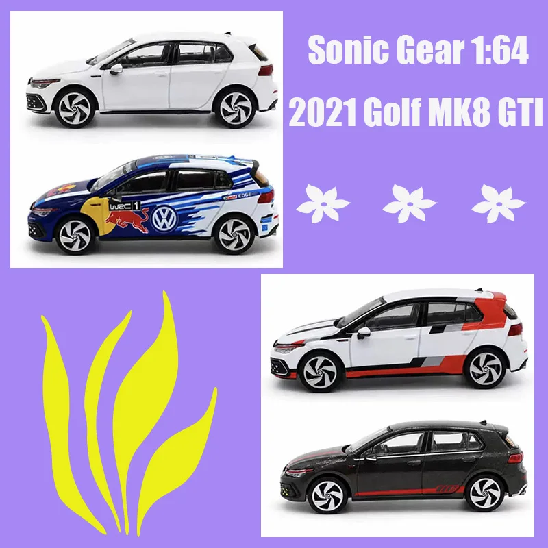 Sonic Gear 1:64 2021 Golf MK8 GTI Alloy Car Model For Collection Display & Holiday Gifts Toys
