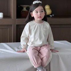 2024 Autumn New Baby Girl Long Sleeve Clothes Set Infant Girl Casual Sweatshirt + Pants Gym Suit Toddler 2pcs Outfits