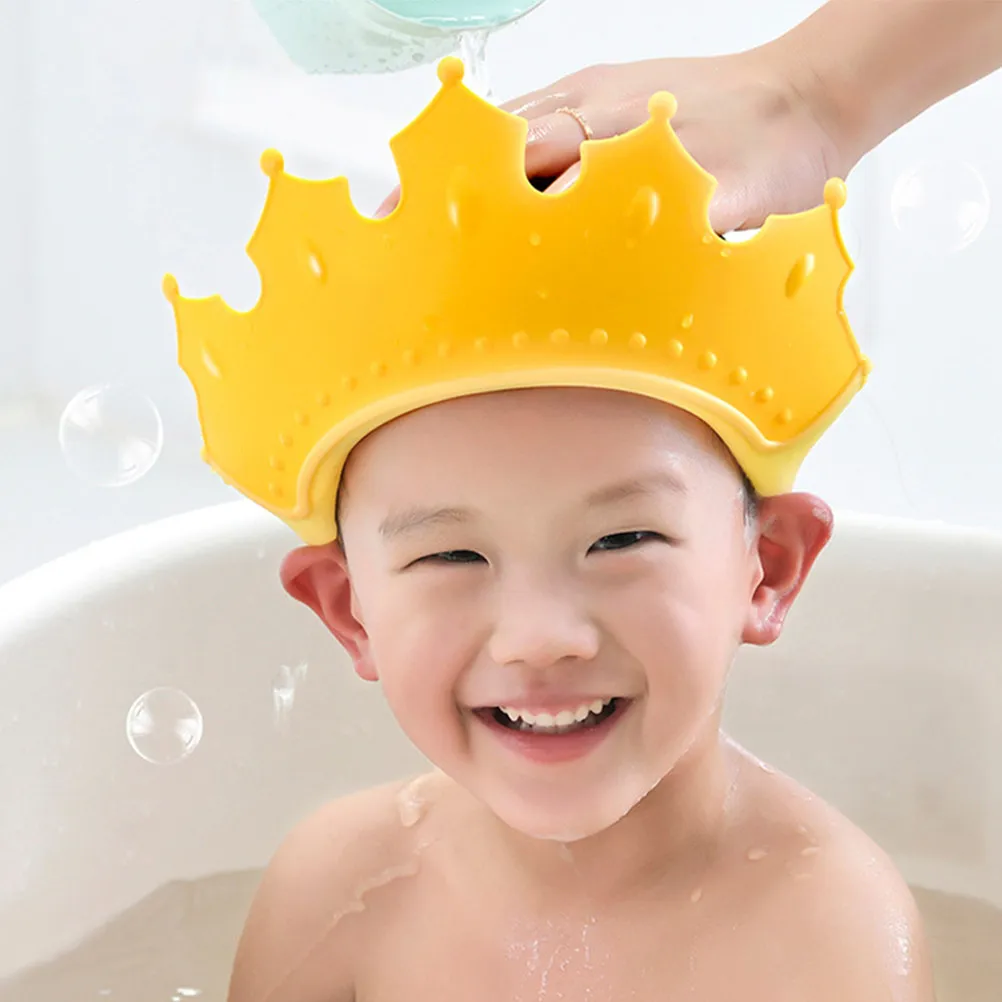 

Kids Shampoo Hat Crown Shape Adjustable Waterproof Washing Hair Cap Protect Eyes Ears for Children Baby Toddler