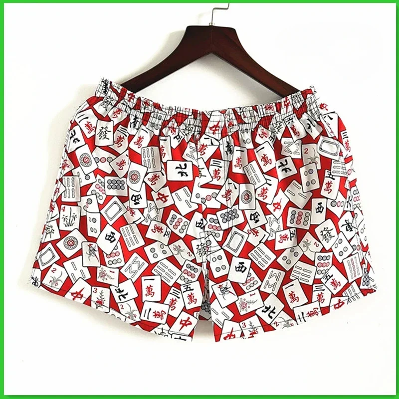 Underwear for men and women Boxer shorts cotton Cartoon one-piece style Mid-waist shorts summer Pajama pants Sleeping bottoms