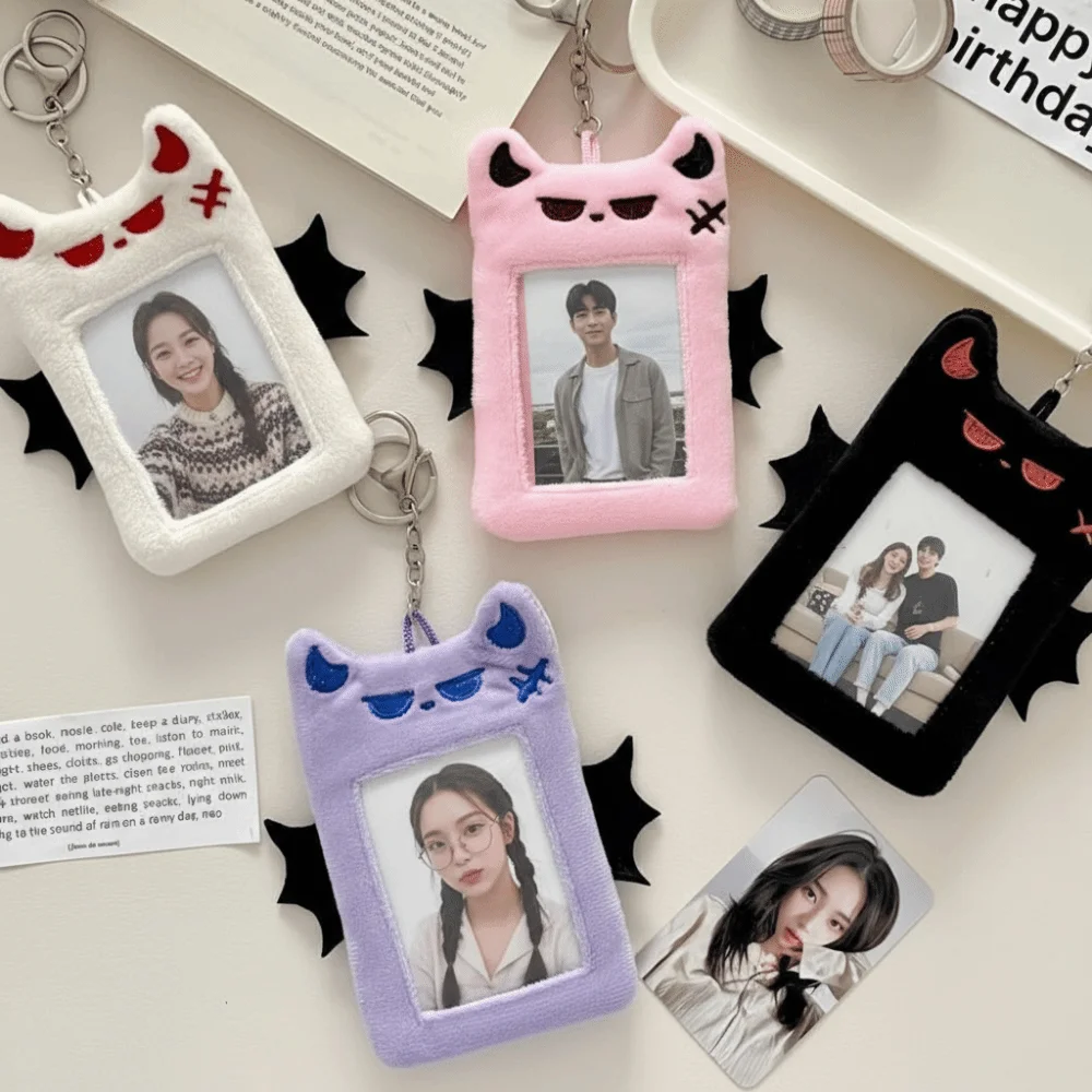 Bat Demon Cartoon Photocard Holder Korean Style Transparent Cartoon Card Cover Protective Case ID Card Cover Bus Card Holder