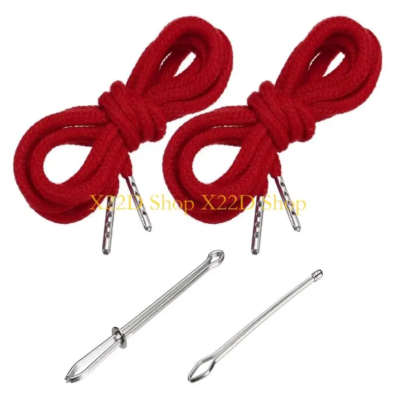 X22D Textile Replacement Waist Cord for Shorts and Sweatpants, 130 Cotton Cord 2 Pack with Metal Ends for Repair