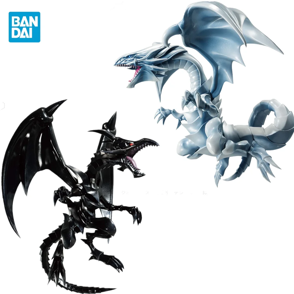 BANPRESTO yu-gi-oh Original Duel Monsters-figura de acción de dragón blanco, modelo de PVC, ojos rojos, dragón negro, ojos azules