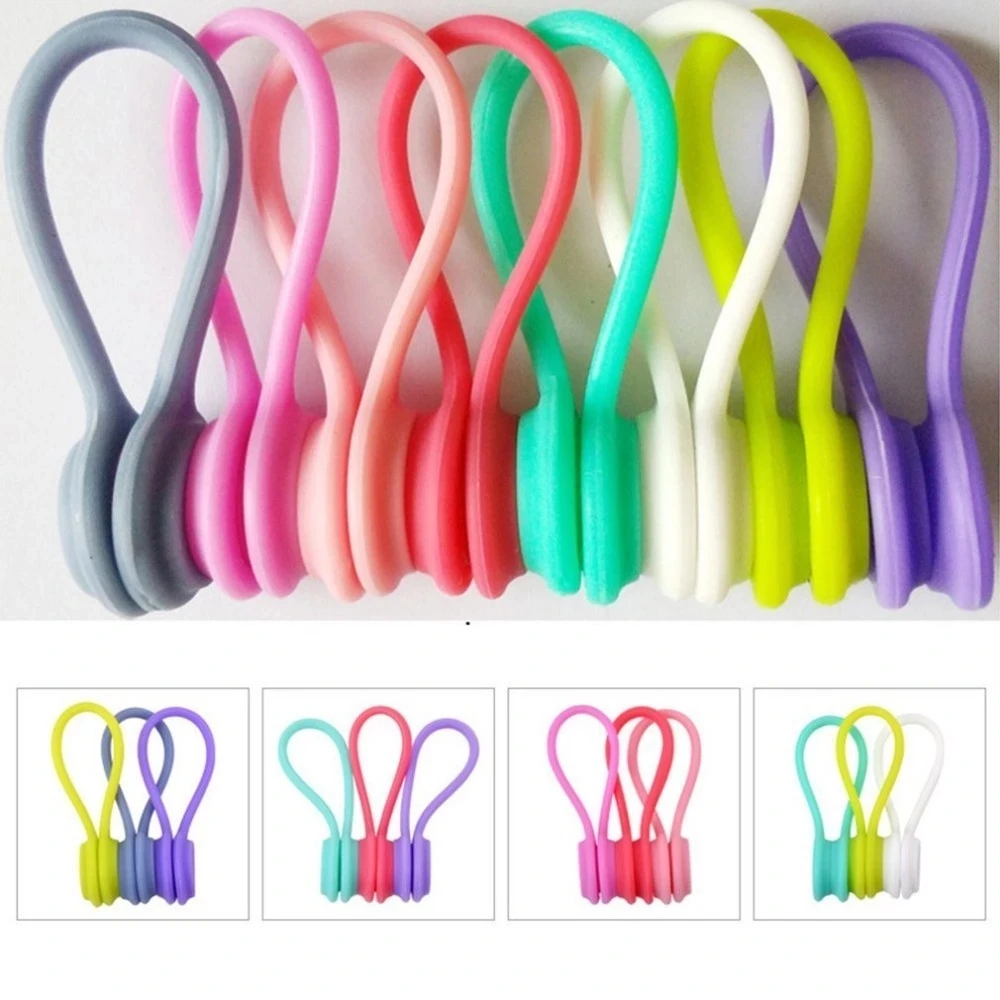 Silicone Magnet Coil Earphone Cable Winder Headset Type Bobbin Winder Hubs Cord Holder Cable Wire Organizer for xiaomi iPhone