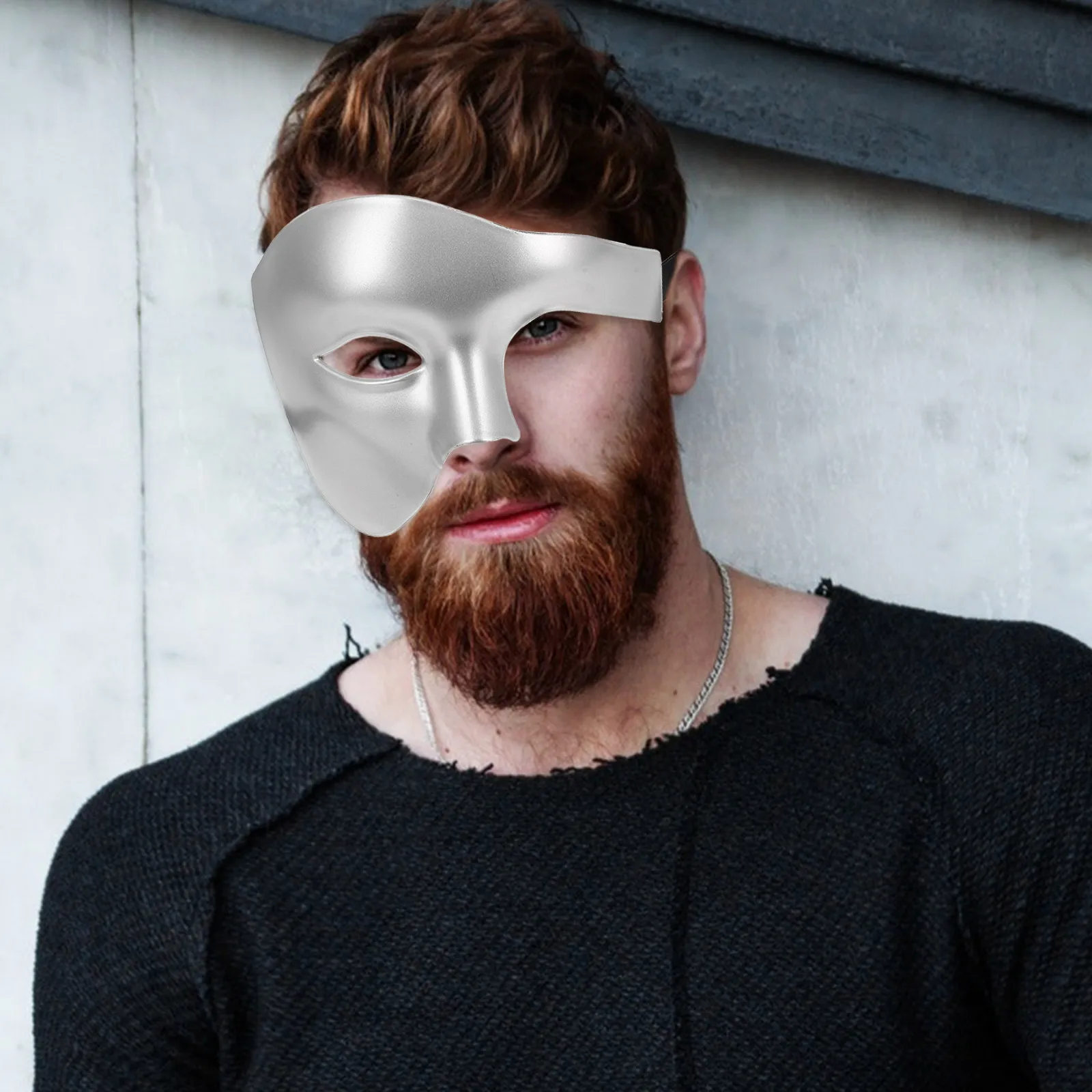 Demi-visage pour hommes, Costume de mascarade d'halloween pour adultes, masque de carnaval pour hommes, déguisement décoratif pour les yeux, accessoire fantaisie