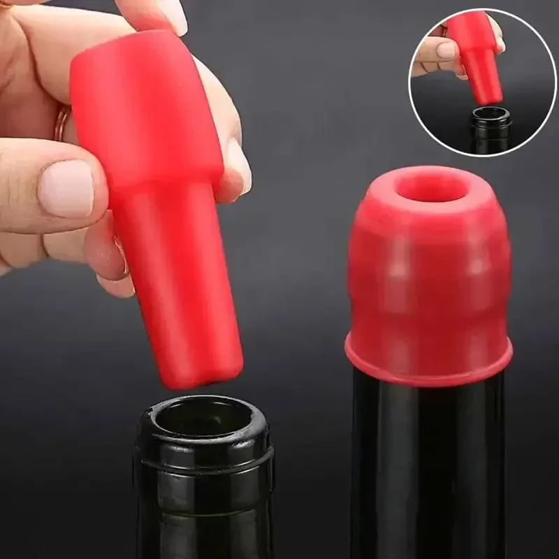 5/10pcs Silicone Wine Stoppers Reusable Sparkling Wine Bottle Stopper Beverage Bottle Sealer Keep Champagne Fresh Kitchen Tools