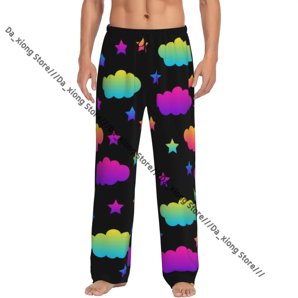 

Men's Sleepwear Loose Sleep Pants Pajamas Abstract Rainbow Background Long Lounge Bottoms Casual Homewear