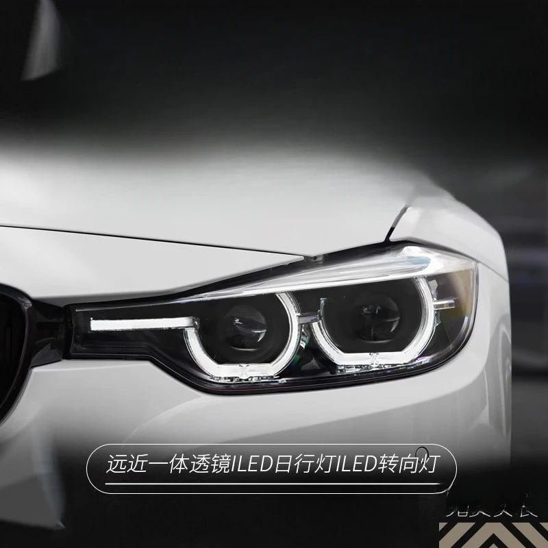 

Подходит для BMW 3 серии 13-18, комплект фар, модифицированные дневные ходовые огни в форме ложки, светодиодные линзованные фары.
