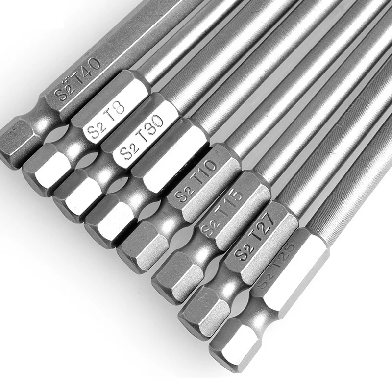 

8 шт./компл. T8-T40 100 мм магнитные отвертки Torx биты 1/4 дюйма с шестигранным хвостовиком Прямая доставка