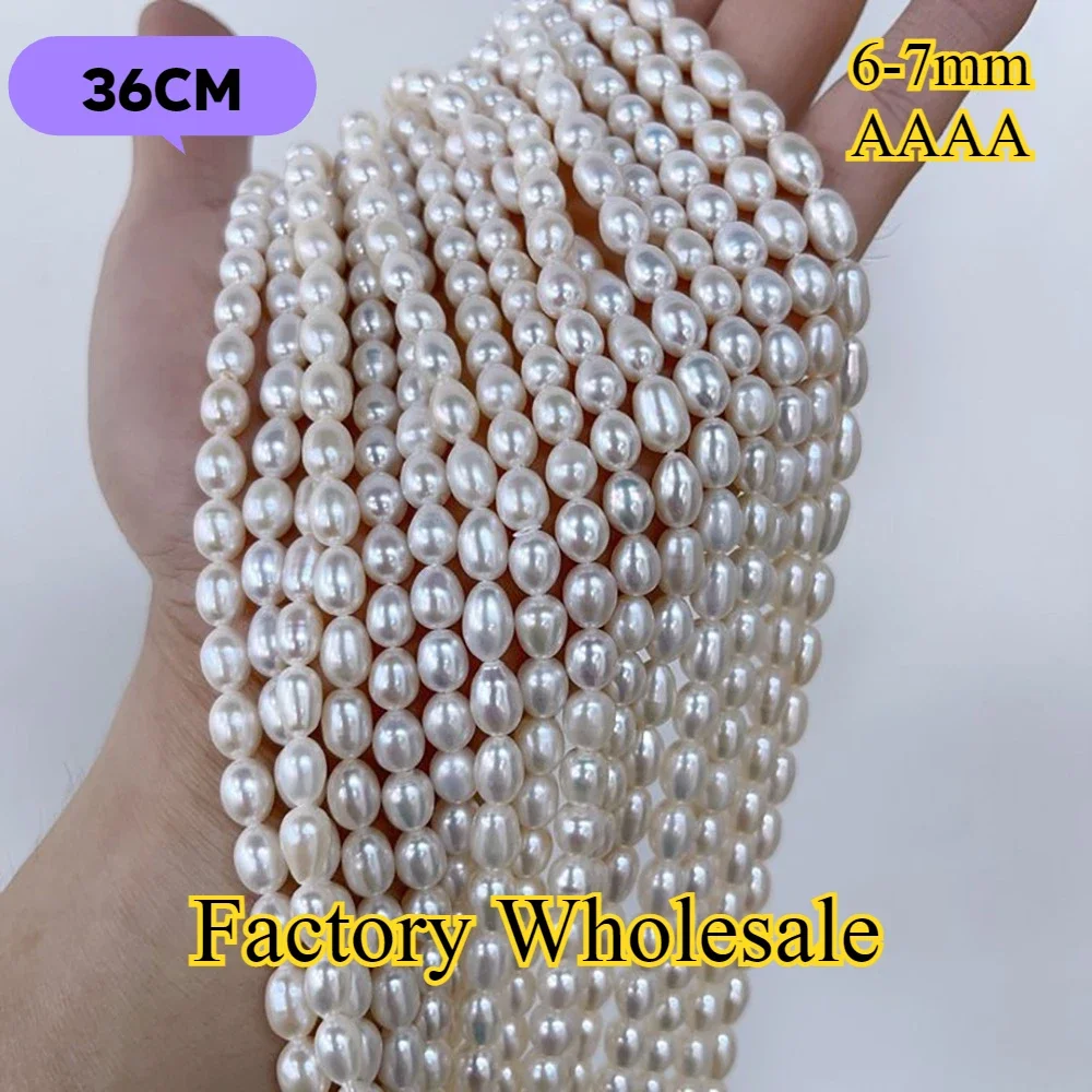 

6-7mm AAAA Hot Sale New 100% Rice Isolated Bead Wholesale Natural Freshwater Pearl Jewelry Make DIY Necklace Bracelet Women Gift