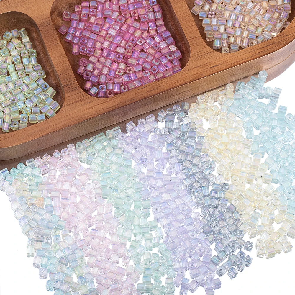 

450g 50g 4mm Colorful Square Faceted Beads Glass Loose Spacer Beads for DIY Necklace Jewelry Making Accessories Wholesale Crafts