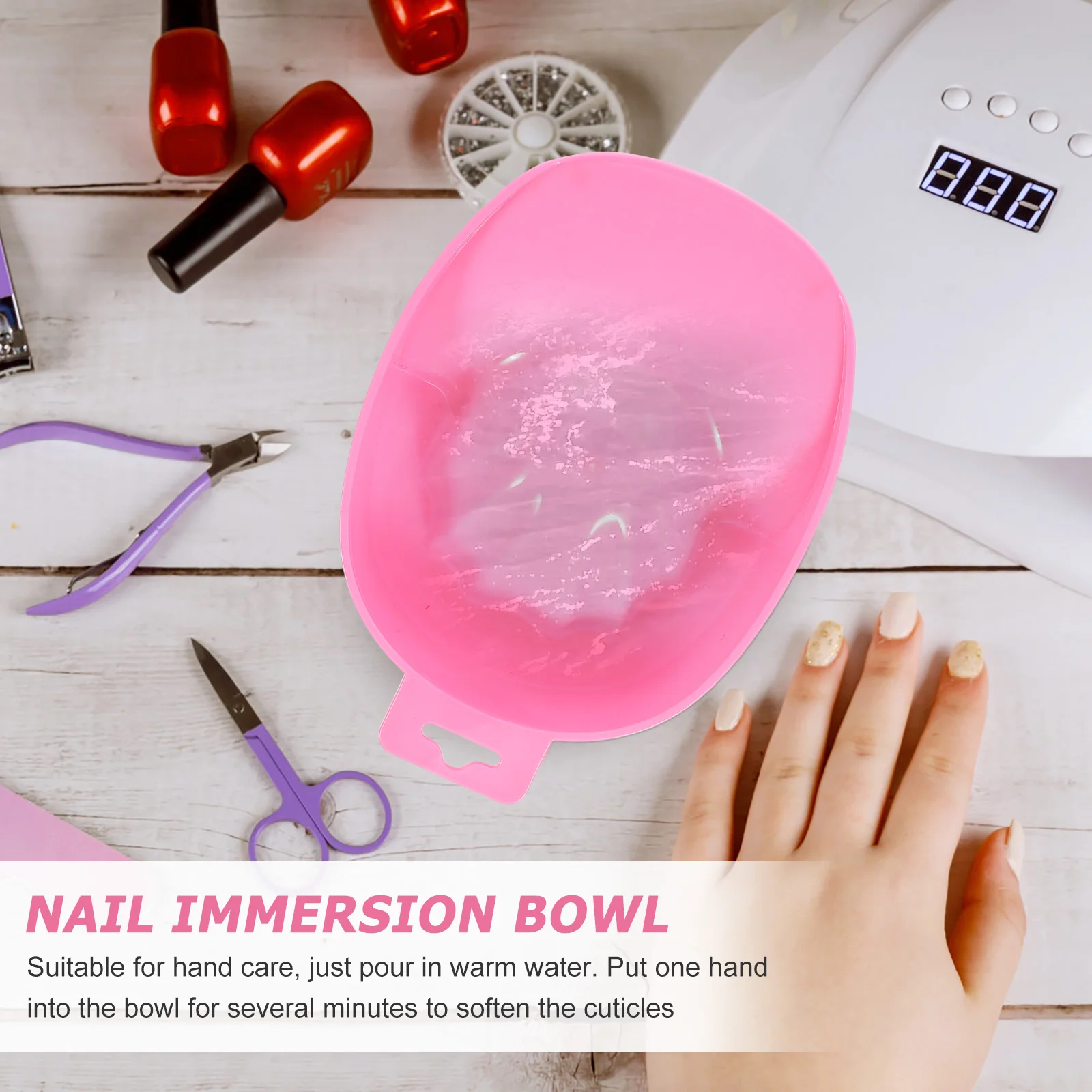 2 Pcs Take Away Nail Soaking Bowl Gel Polish Warmers Pp Hand Soaker for Manicure Plastic