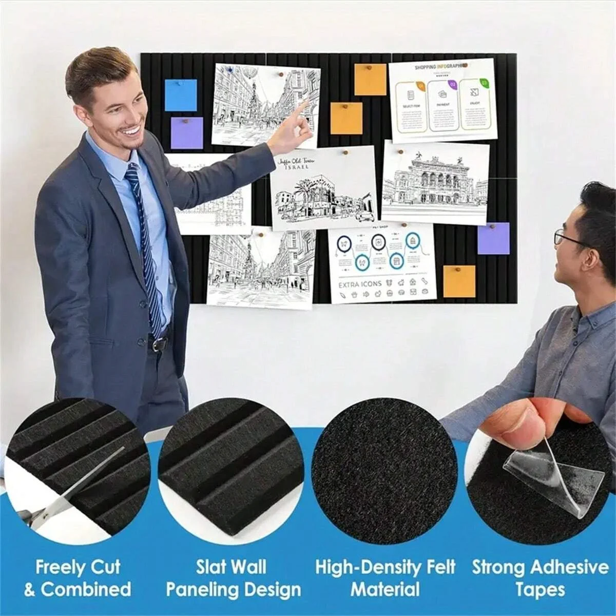 6pcs Large Felt Wall Tiles Off - Home Office Alternative avaliação e preço