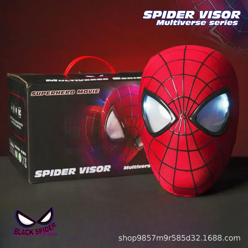 Amazing Spider Man Headset Miles Mask Gwen Eyes Blink Electric Remote Control Halloween Mask Marvel Birthday Movie Peripherals