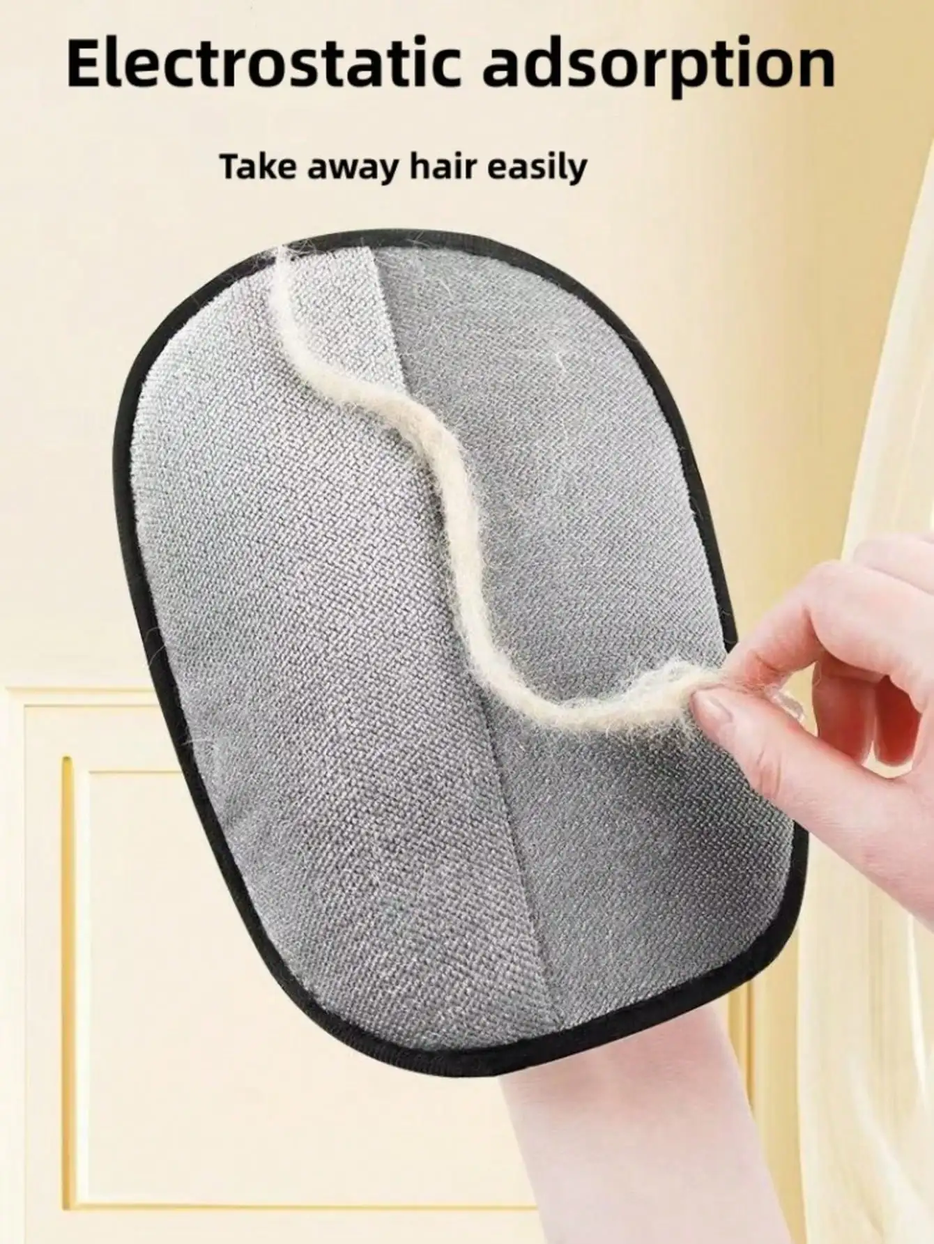 قطعتان من قفازات إزالة شعر الحيوانات الأليفة ضد الشحن الساكن، لفة قدم على كلا الجانبين، فرشاة شعر القطط، مناسبة للسجاد، أغطية السرير، Cl