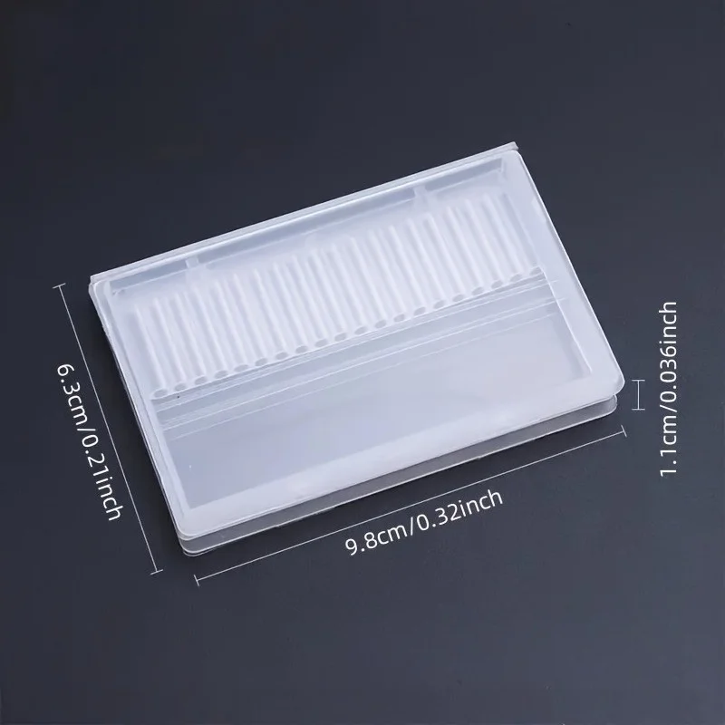 2pcs Clear Acrylic Nail Drill Bit Holder, 20-Hole Manicure Tool Organizer, Unscented Plastic Display Case for Electric Nail
