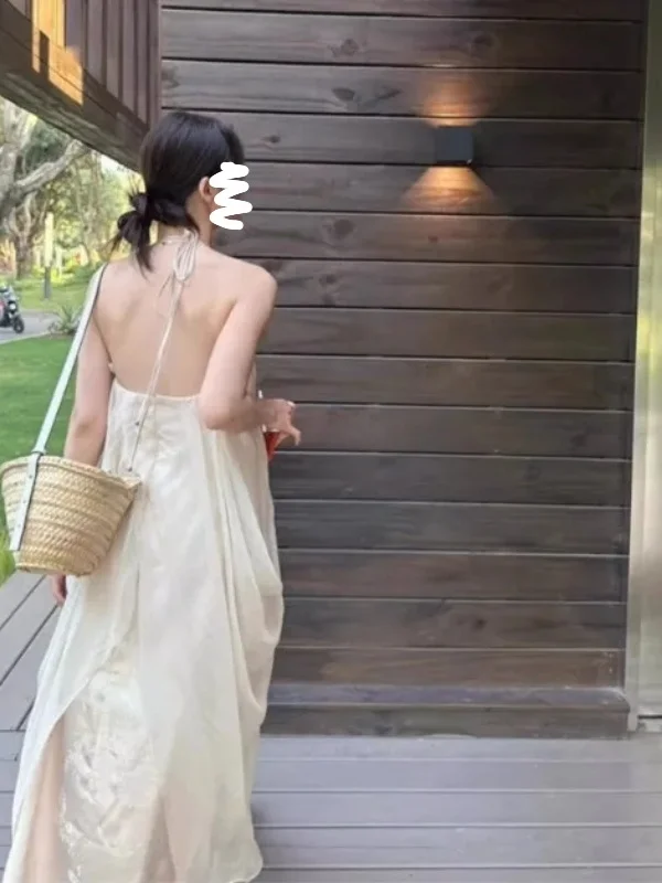 여름용 여성용 얇은 꽃무늬 자수 드레스