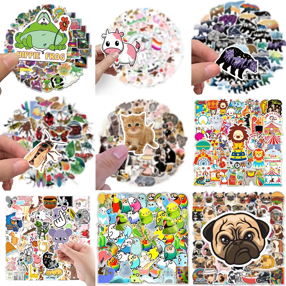 10/30/50PCS Cartoon Animals Stickers Series Creative Shar Pei Dog Pug Graffiti Laptop Helmet Suitcase Phone Decoration Wholesale