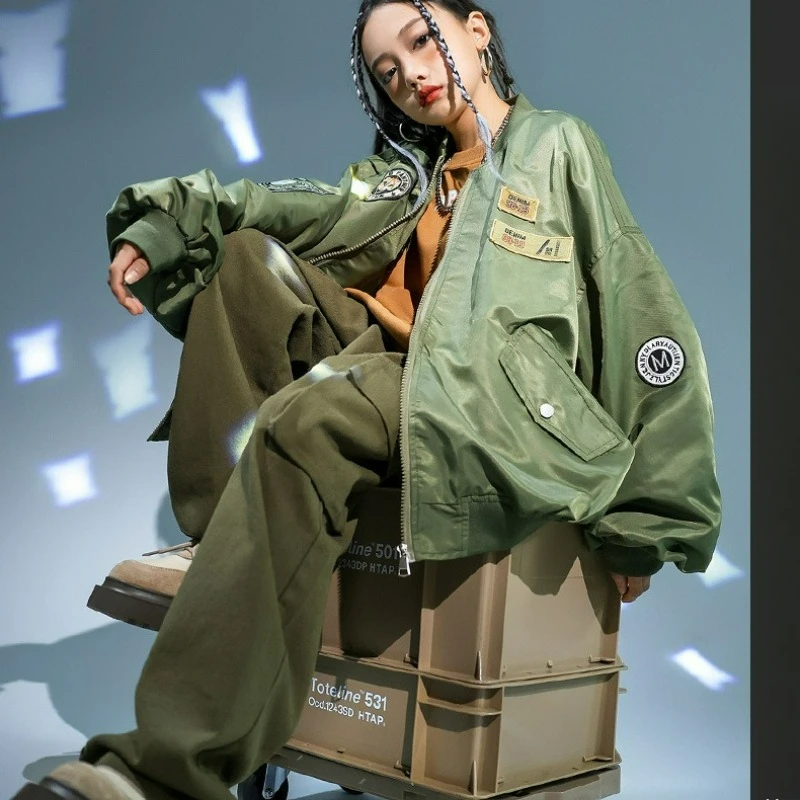 ربيع الخريف الاطفال الفتيان الفتيات الشارع الشهير الهيب هوب فضفاض البيسبول سترة واسعة الساق السراويل البضائع مجموعات الأطفال معطف الجينز رياضية