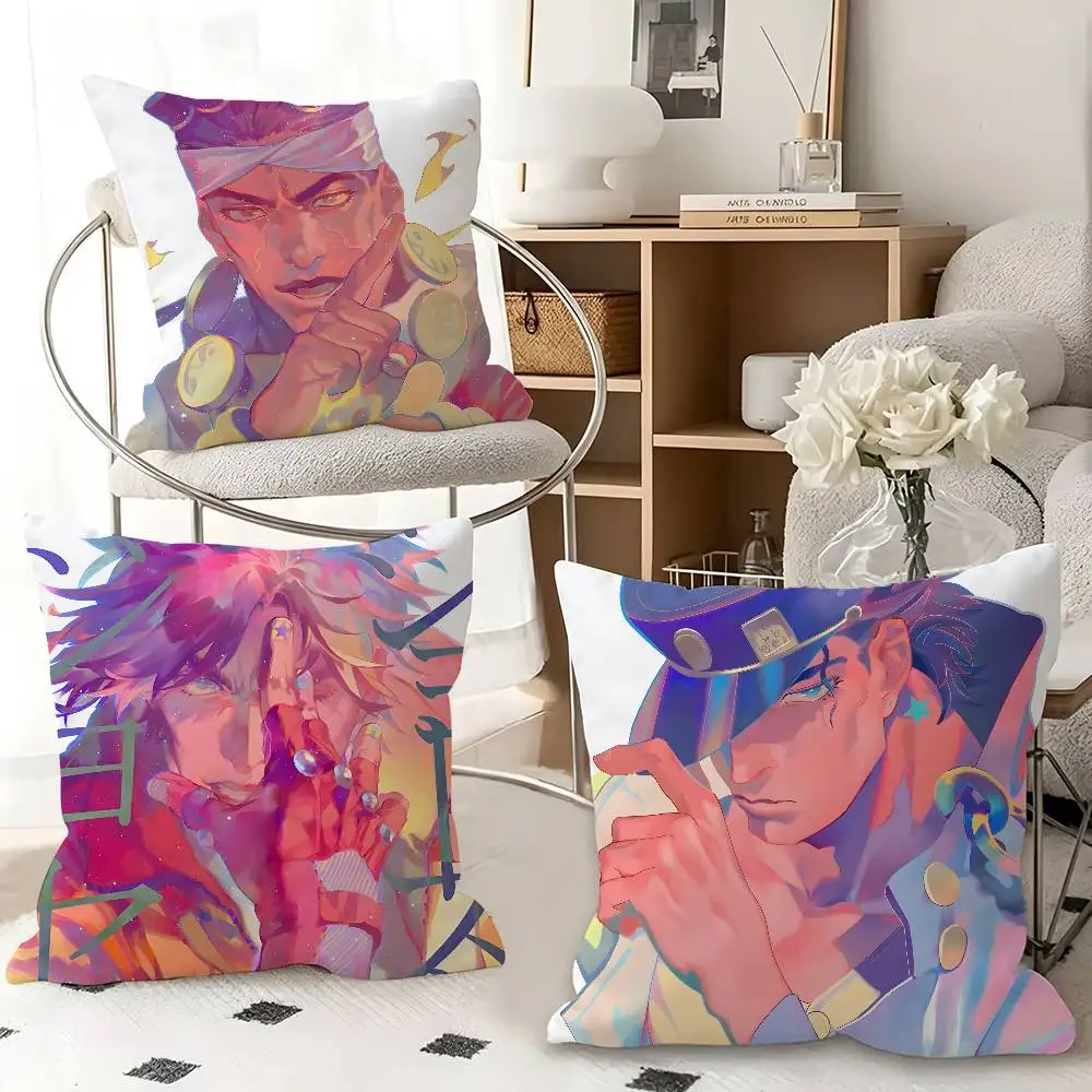 1pc J-ojos Bizarre Adventure Pillow Case Fashion Square Pillowcase Bedroom Sofa Room Ins Decoration Leisure