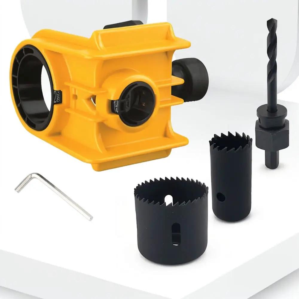 Accurate Door Lock Hole Drilling Template Tool Carpentry Positioning Jig For Wood Door Installation Supplies